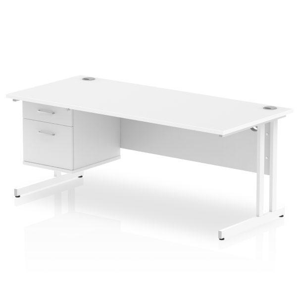 Pulse 1800mm Cantilever Straight Desk With Single Fixed Pedestal - Image 19