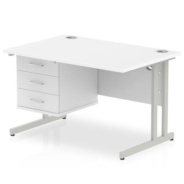 Pulse 1200mm Cantilever Straight Desk With Single Fixed Pedestal - Image 24