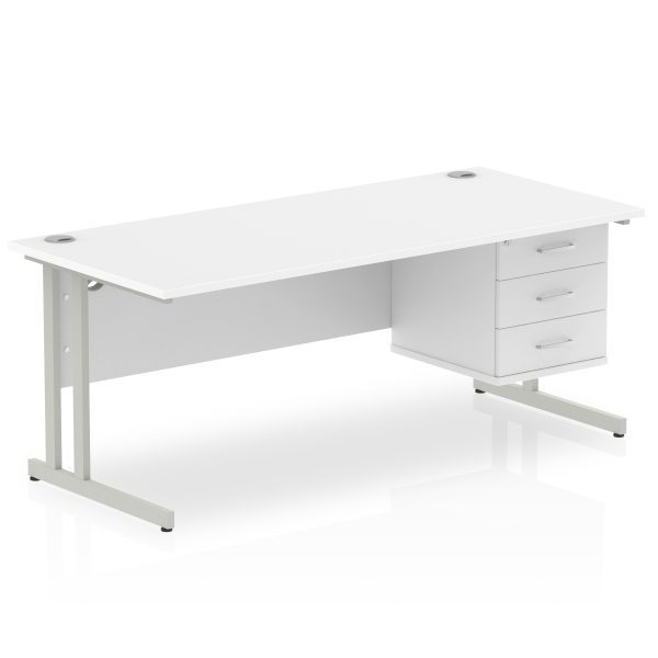 Pulse 1800mm Cantilever Straight Desk With Single Fixed Pedestal - Image 44