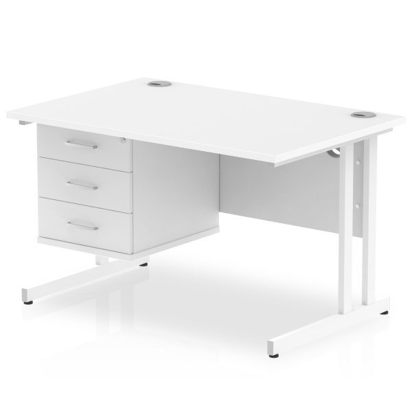 Pulse 1200mm Cantilever Straight Desk With Single Fixed Pedestal - Image 12