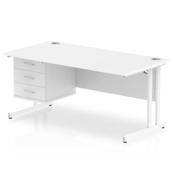 Pulse 1600mm Cantilever Straight Desk With Single Fixed Pedestal - Image 21