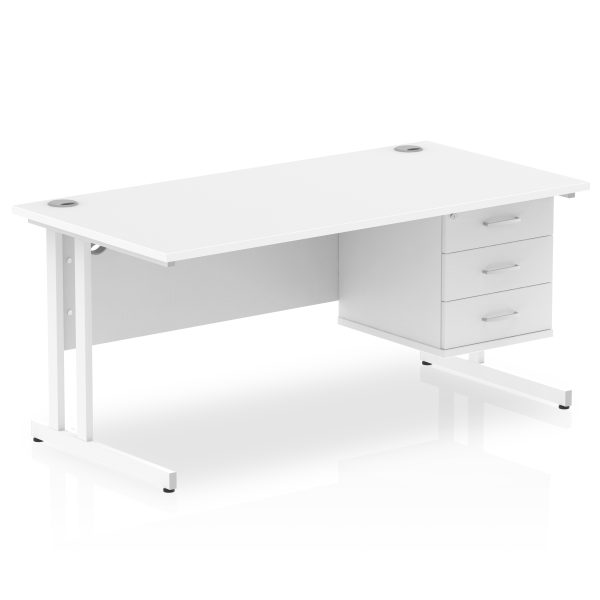 Pulse 1600mm Cantilever Straight Desk With Single Fixed Pedestal - Image 22