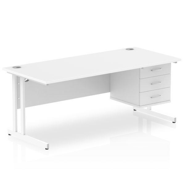 Pulse 1800mm Cantilever Straight Desk With Single Fixed Pedestal - Image 22