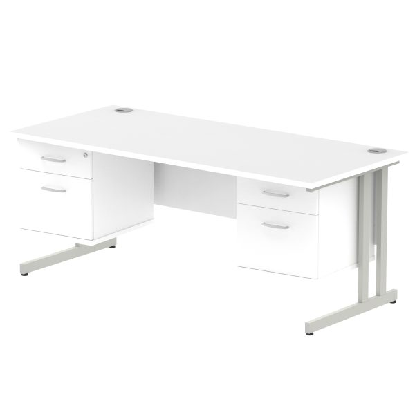 Pulse 1800mm Cantilever Straight Desk With Two Fixed Pedestal - Image 45