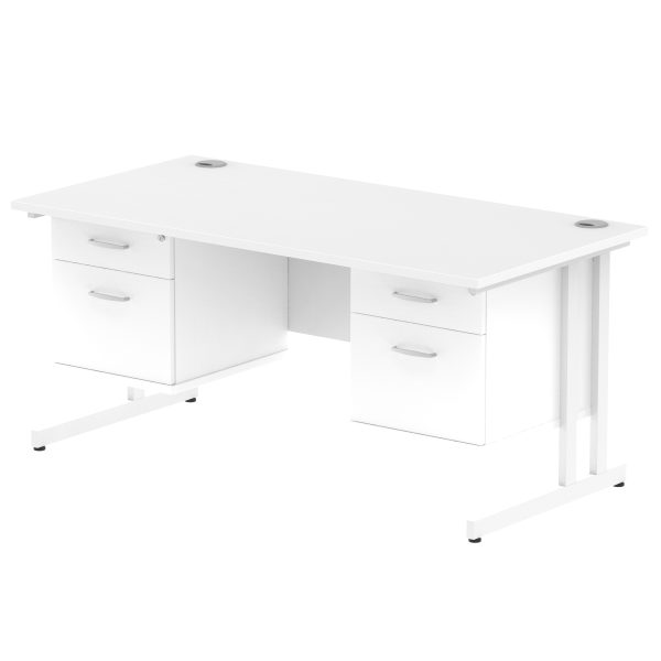 Pulse 1600mm Cantilever Straight Desk With Two Fixed Pedestal - Image 21