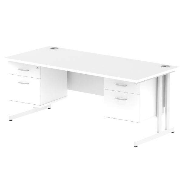 Pulse 1800mm Cantilever Straight Desk With Two Fixed Pedestal - Image 22