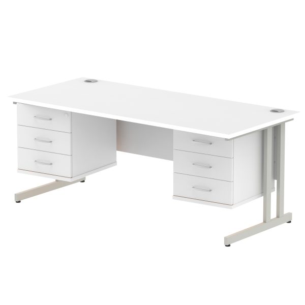 Pulse 1800mm Cantilever Straight Desk With Two Fixed Pedestal - Image 46