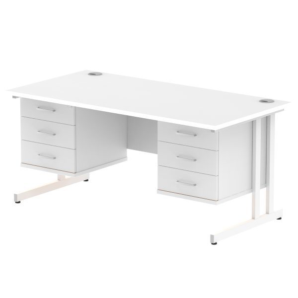 Pulse 1600mm Cantilever Straight Desk With Two Fixed Pedestal - Image 22
