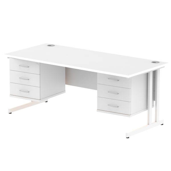 Pulse 1800mm Cantilever Straight Desk With Two Fixed Pedestal - Image 23