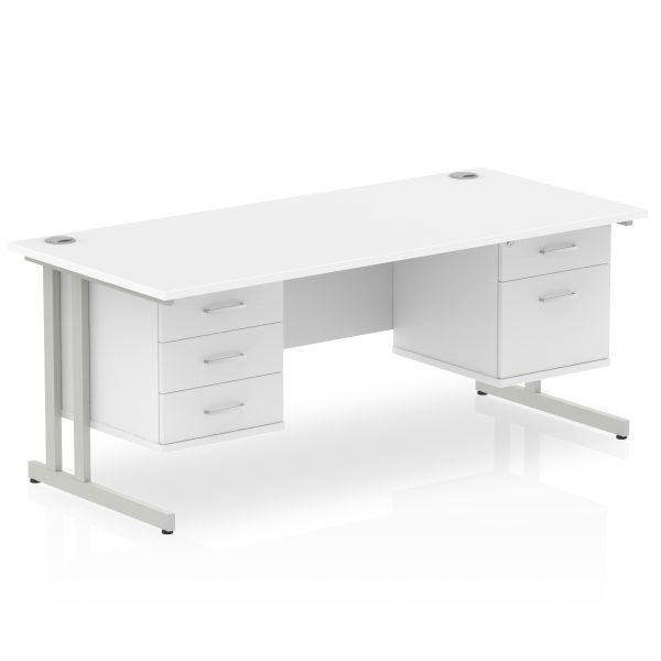Pulse 1800mm Cantilever Straight Desk With Two Fixed Pedestal - Image 44