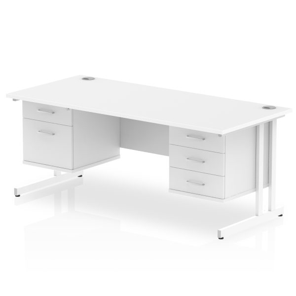 Pulse 1600mm Cantilever Straight Desk With Two Fixed Pedestal - Image 19