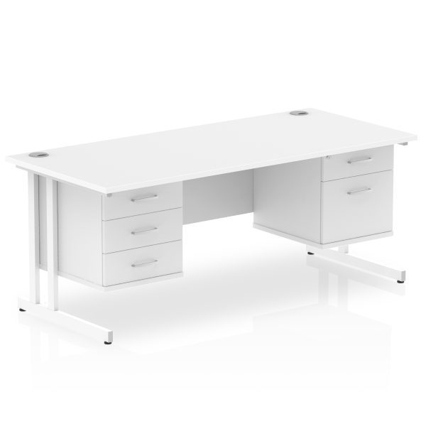 Pulse 1800mm Cantilever Straight Desk With Two Fixed Pedestal - Image 21