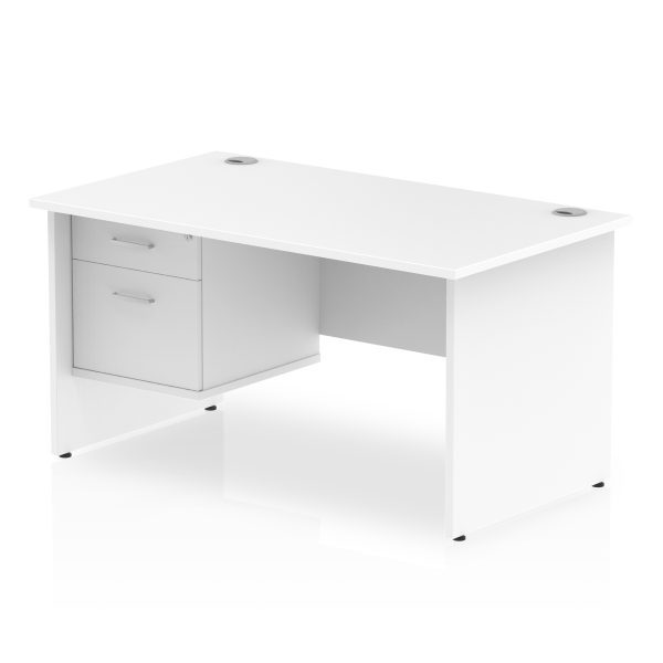 Pulse 1400mm Panel End Straight Desk With Single Fixed Pedestal - Image 27