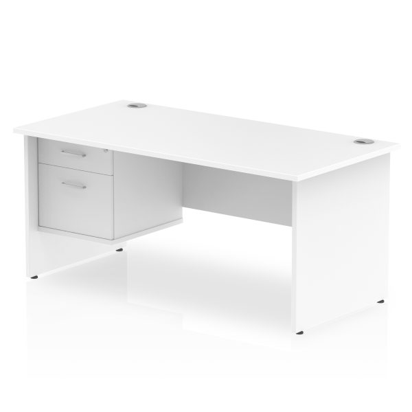 Pulse 1600mm Panel End Straight Desk With Single Fixed Pedestal - Image 27