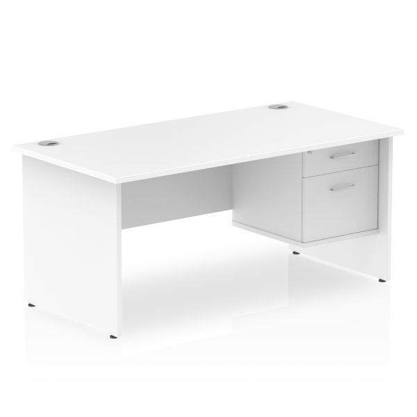 Pulse 1600mm Panel End Straight Desk With Single Fixed Pedestal - Image 28