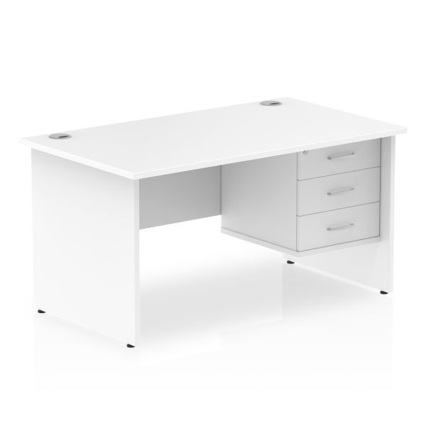 Pulse 1400mm Panel End Straight Desk With Single Fixed Pedestal - Image 30