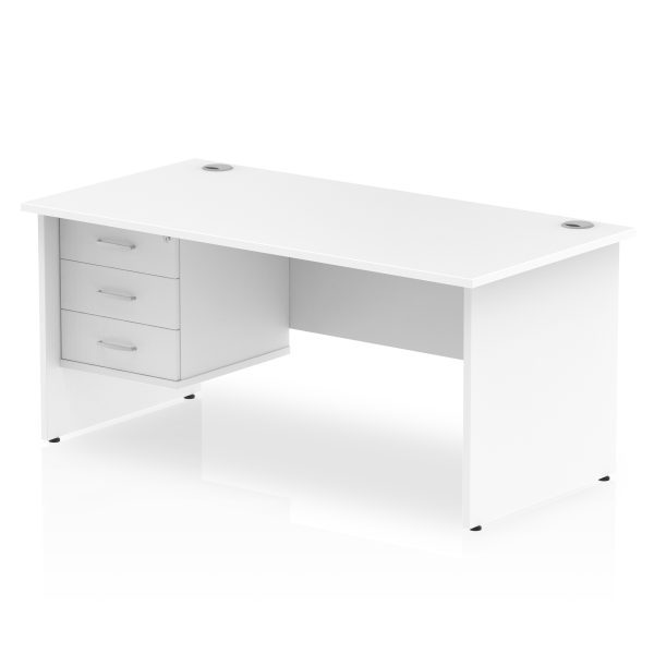 Pulse 1600mm Panel End Straight Desk With Single Fixed Pedestal - Image 29
