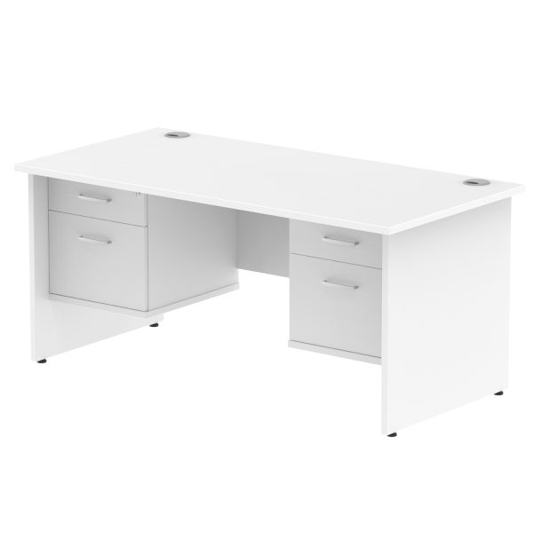 Pulse 1600mm Panel End Straight Desk With Two Fixed Pedestal - Image 31