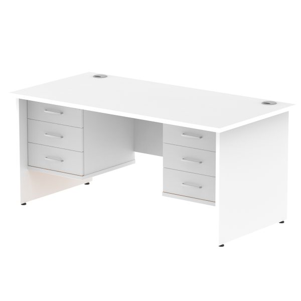 Pulse 1600mm Panel End Straight Desk With Two Fixed Pedestal - Image 32