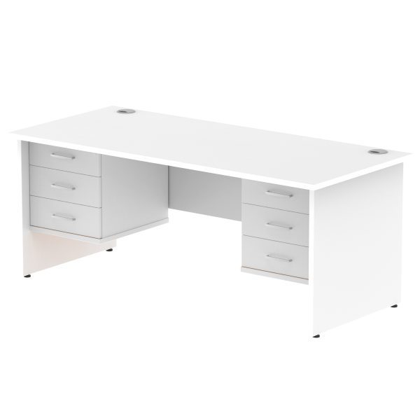 Pulse 1800mm Panel End Straight Desk With Two Fixed Pedestal - Image 33