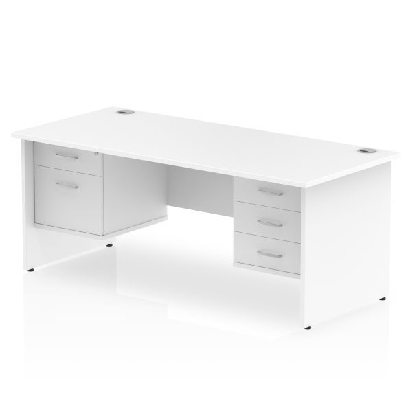 Pulse 1600mm Panel End Straight Desk With Two Fixed Pedestal - Image 33