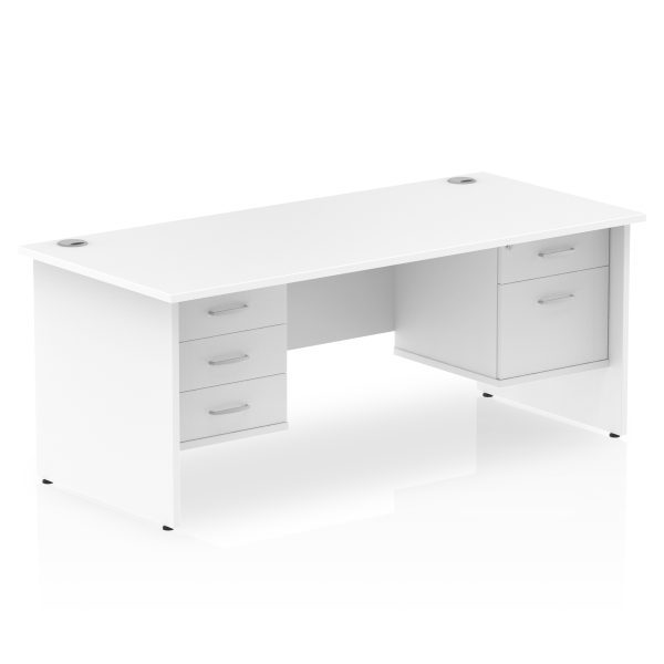 Pulse 1600mm Panel End Straight Desk With Two Fixed Pedestal - Image 34