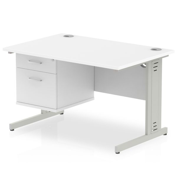 Pulse 1200mm Cable Managed Straight Desk With Single Fixed Pedestal - Image 21