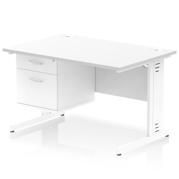 Pulse 1200mm Cable Managed Straight Desk With Single Fixed Pedestal - Image 23