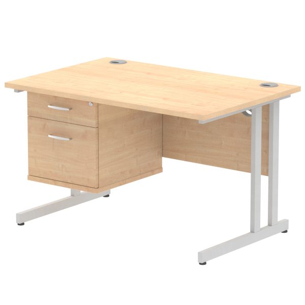 Pulse 1200mm Cantilever Straight Desk With Single Fixed Pedestal - Image 17