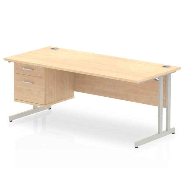 Pulse 1800mm Cantilever Straight Desk With Single Fixed Pedestal - Image 29