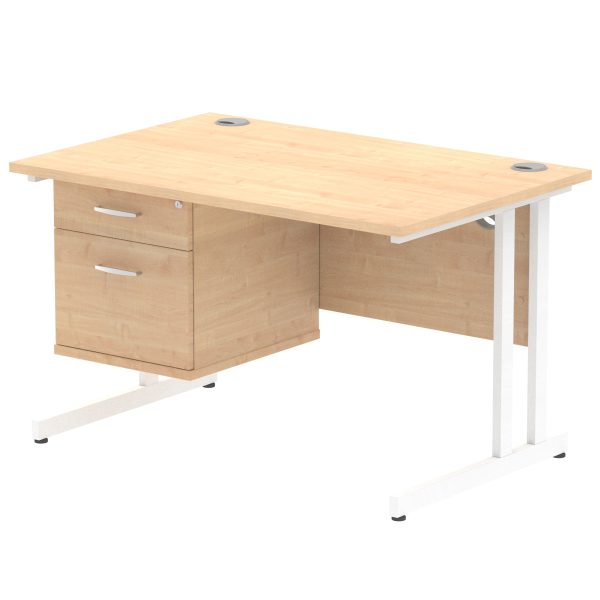 Pulse 1200mm Cantilever Straight Desk With Single Fixed Pedestal - Image 5