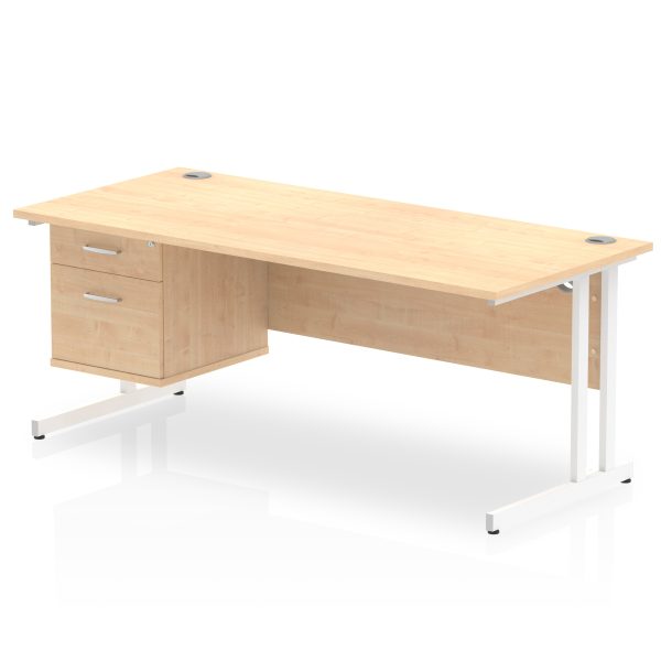 Pulse 1800mm Cantilever Straight Desk With Single Fixed Pedestal - Image 7