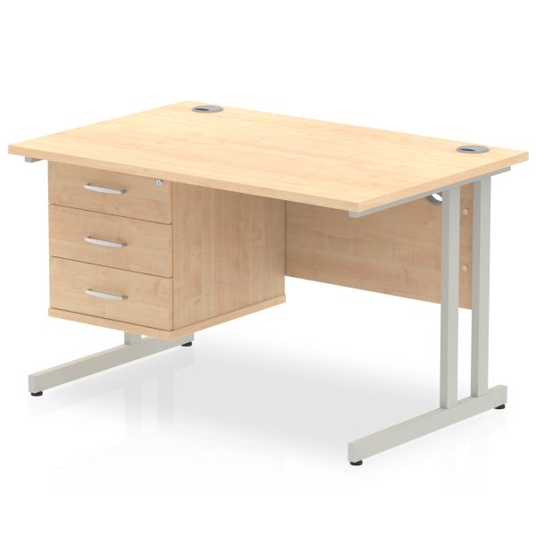 Pulse 1200mm Cantilever Straight Desk With Single Fixed Pedestal - Image 18