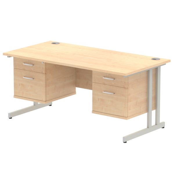 Pulse 1600mm Cantilever Straight Desk With Two Fixed Pedestal - Image 32