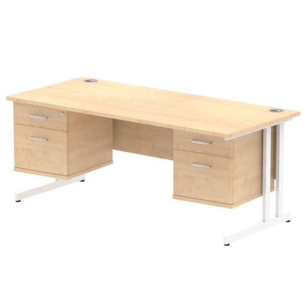 Pulse 1800mm Cantilever Straight Desk With Two Fixed Pedestal - Image 10