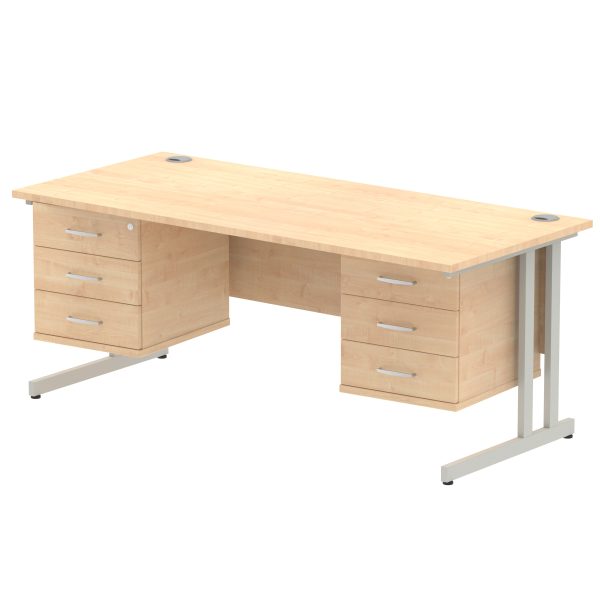Pulse 1800mm Cantilever Straight Desk With Two Fixed Pedestal - Image 34