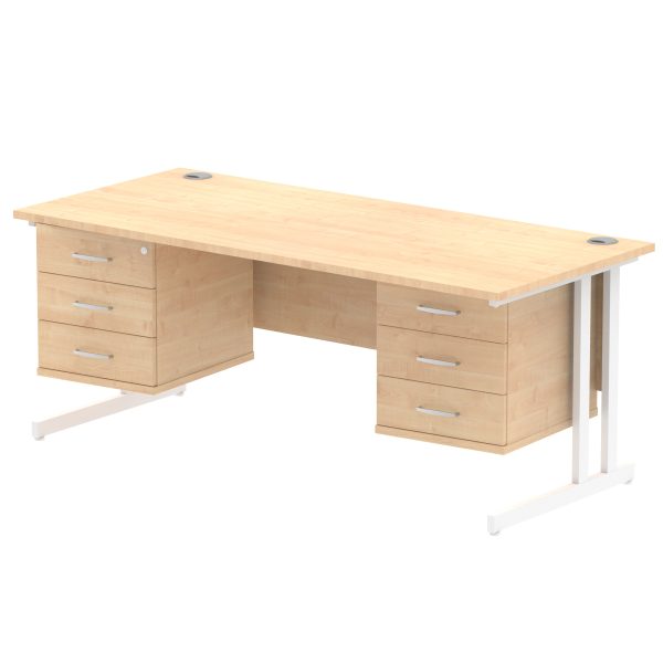 Pulse 1800mm Cantilever Straight Desk With Two Fixed Pedestal - Image 11