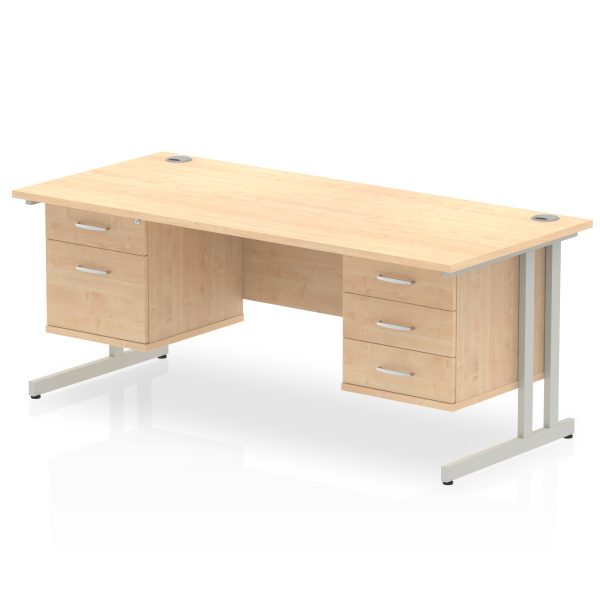 Pulse 1800mm Cantilever Straight Desk With Two Fixed Pedestal - Image 31
