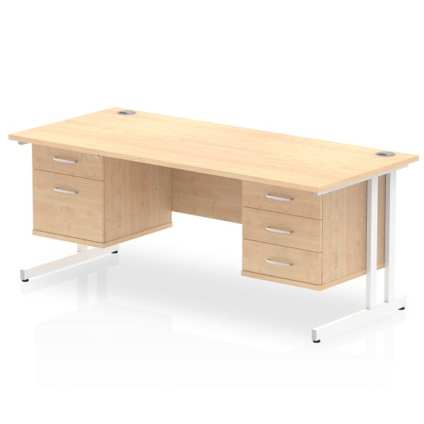 Pulse 1800mm Cantilever Straight Desk With Two Fixed Pedestal - Image 8