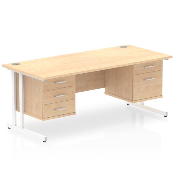 Pulse 1800mm Cantilever Straight Desk With Two Fixed Pedestal - Image 9
