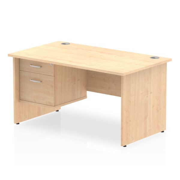 Pulse 1400mm Panel End Straight Desk With Single Fixed Pedestal - Image 11