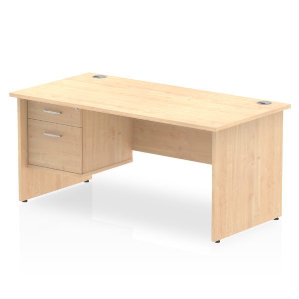 Pulse 1600mm Panel End Straight Desk With Single Fixed Pedestal - Image 11