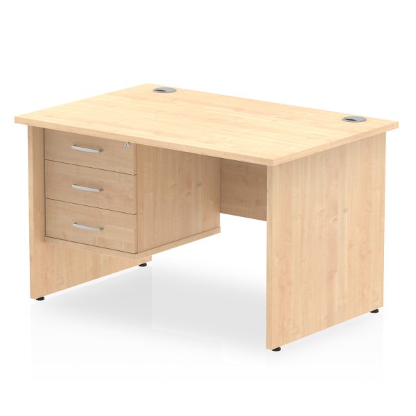 Pulse 1200mm Panel End Straight Desk With Single Fixed Pedestal - Image 10