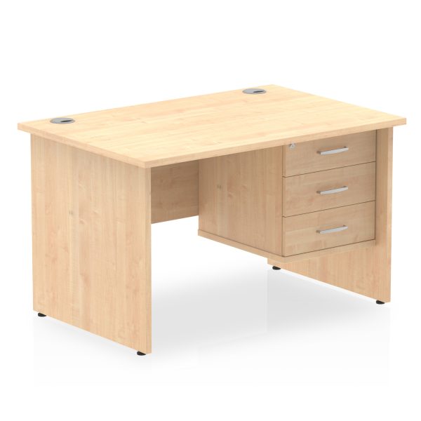 Pulse 1200mm Panel End Straight Desk With Single Fixed Pedestal - Image 11