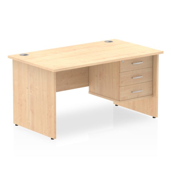Pulse 1400mm Panel End Straight Desk With Single Fixed Pedestal - Image 14