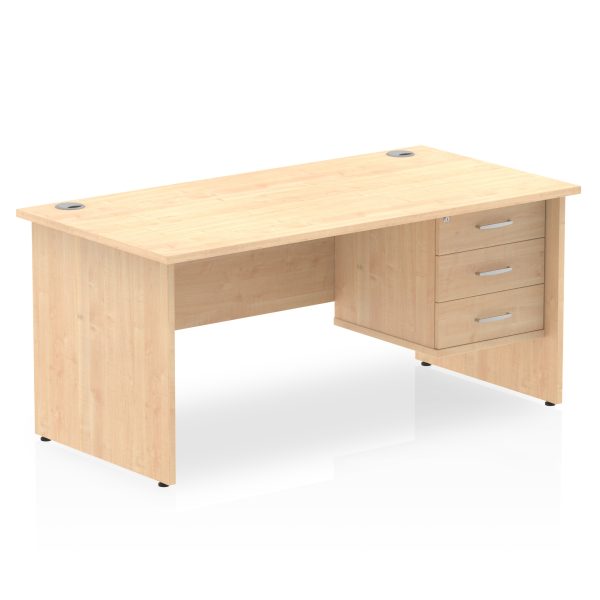 Pulse 1600mm Panel End Straight Desk With Single Fixed Pedestal - Image 14