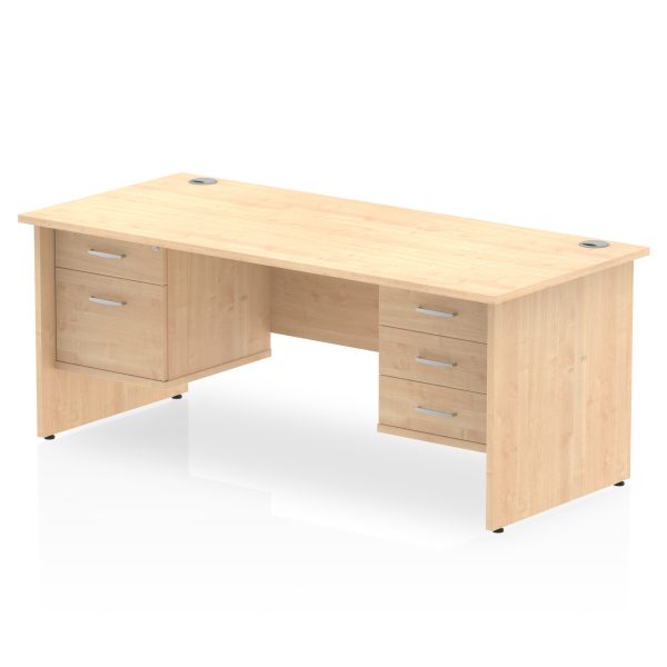Pulse 1600mm Panel End Straight Desk With Two Fixed Pedestal - Image 15