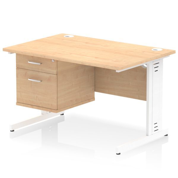 Pulse 1200mm Cable Managed Straight Desk With Single Fixed Pedestal - Image 11
