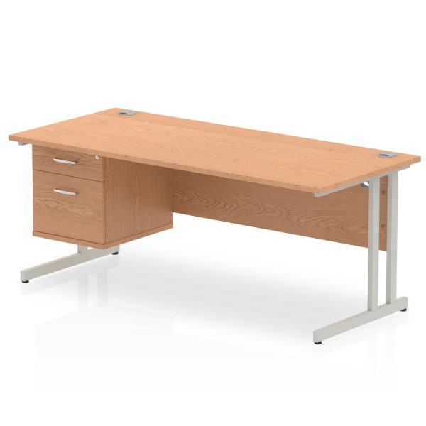 Pulse 1800mm Cantilever Straight Desk With Single Fixed Pedestal - Image 33