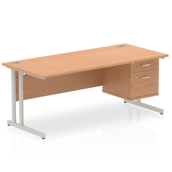 Pulse 1800mm Cantilever Straight Desk With Single Fixed Pedestal - Image 34